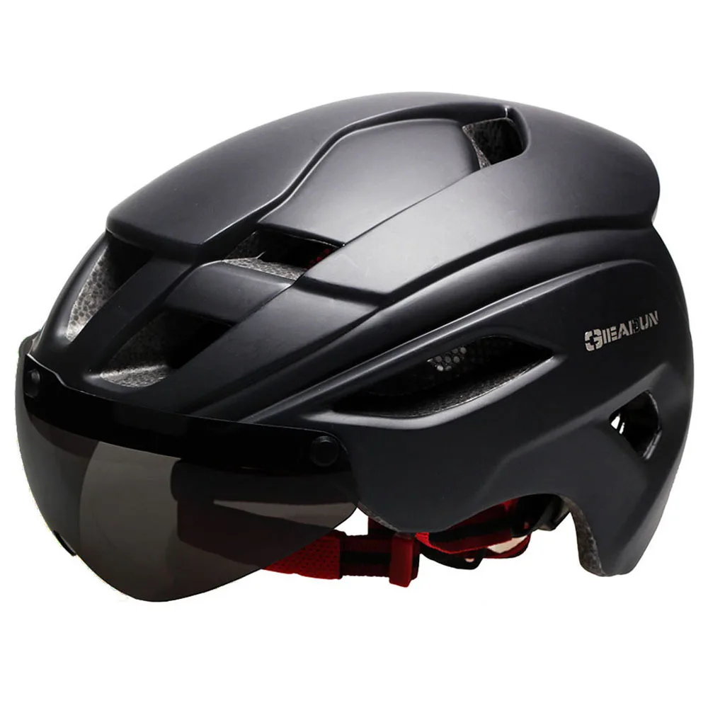 Online Bicycle Helmets Matte Black Men Women Bike Helmet Mountain Road Bike Integrally Molded Cycling Helmets Lenses
