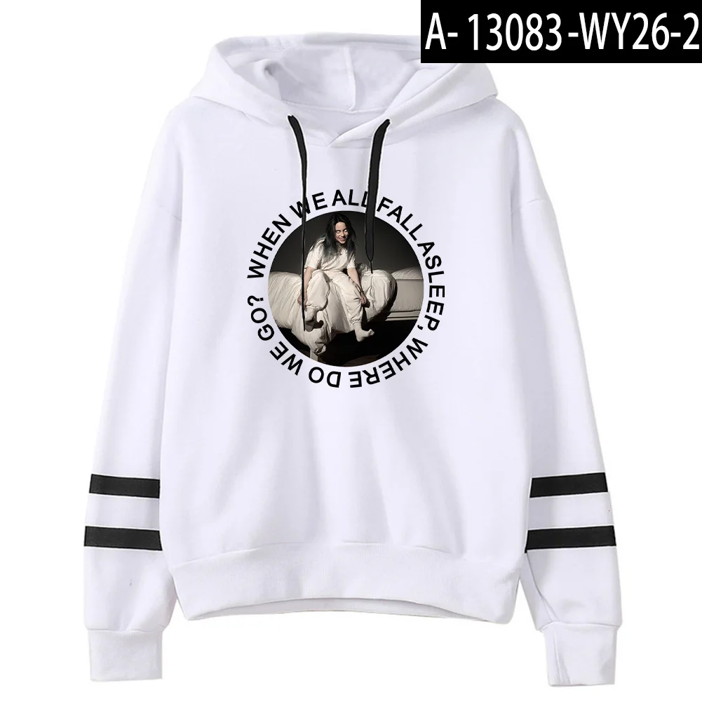Красный, красный Billie Eilish толстовка женская одежда kpop черные женские толстовки хип-хоп Уличная одежда весна осень спортивный костюм - Цвет: white