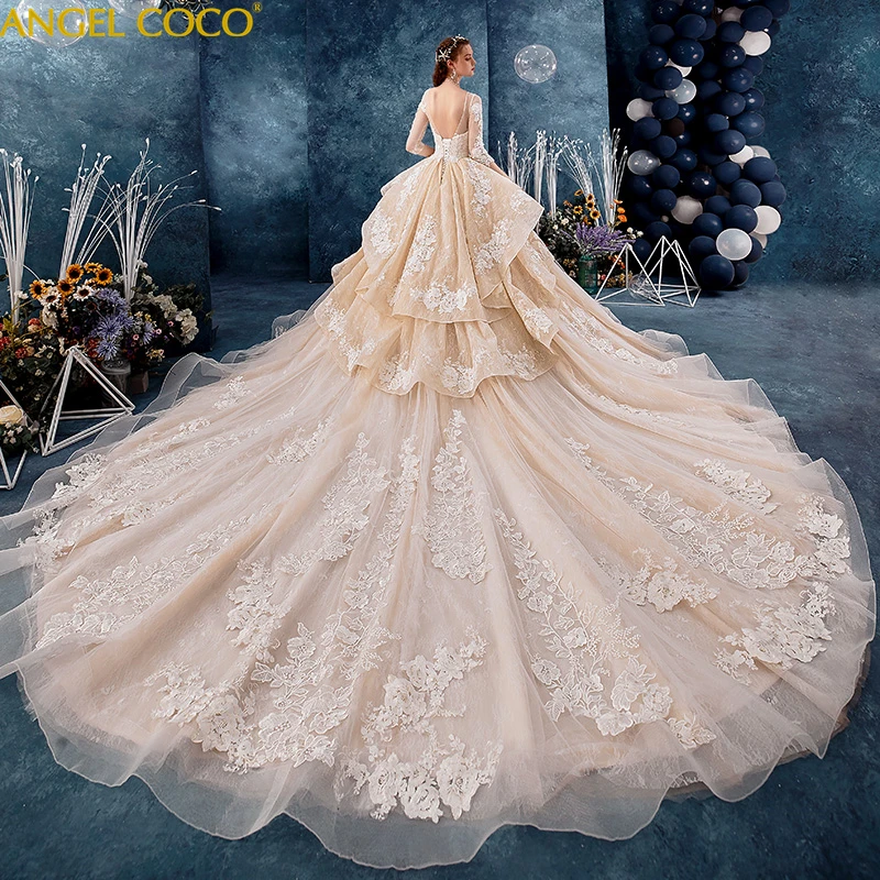 Vestido de Noiva, свадебное платье принцессы с открытыми плечами и аппликацией, кружевное милое бальное платье с бусинами, свадебное платье, Robe De Mariee