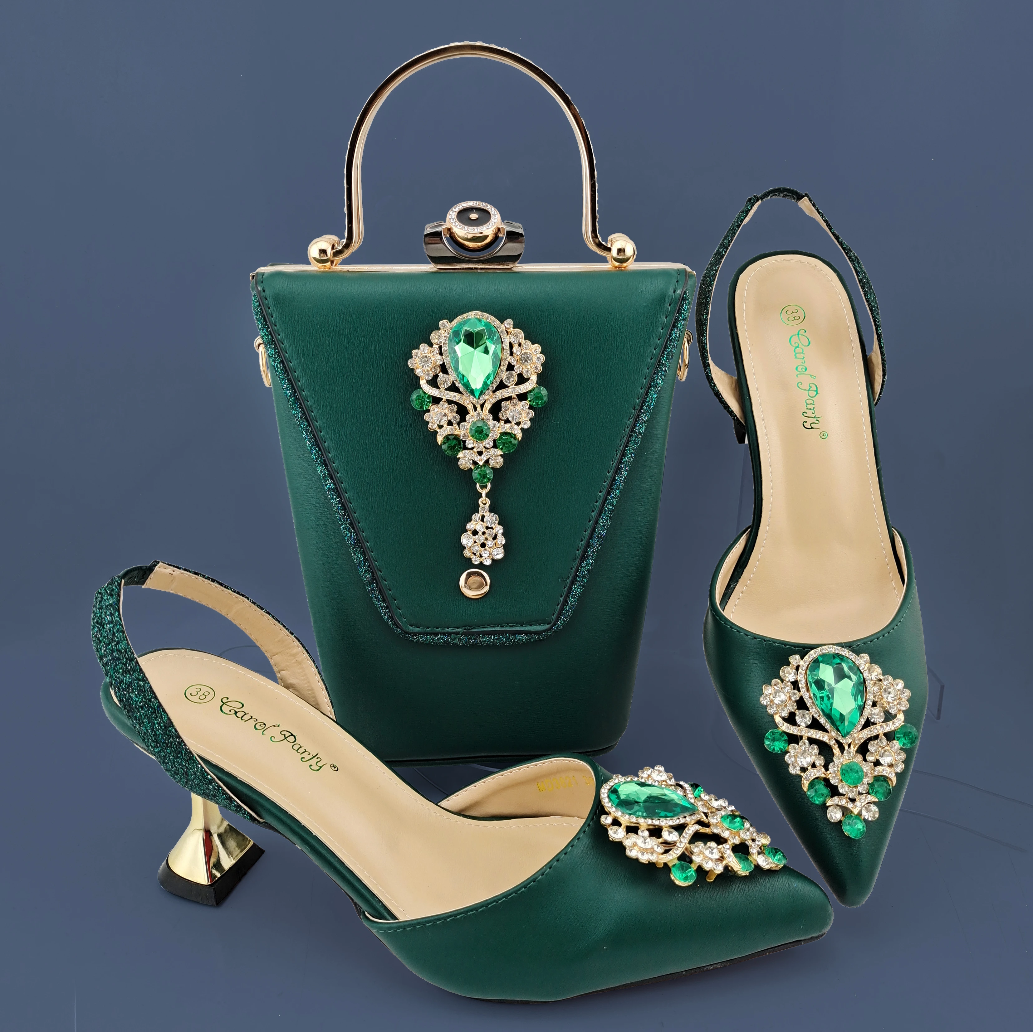 Green shoes and bag for wedding Clearance