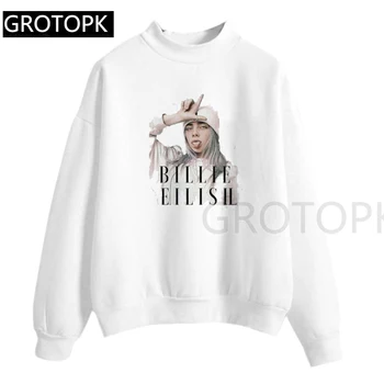 

Billie Eilish Hooded Harajuku Fans Cotton Pink Women Camiseta Mujer Hot Selling Man Aesthetic Top Plus Size Streetwear