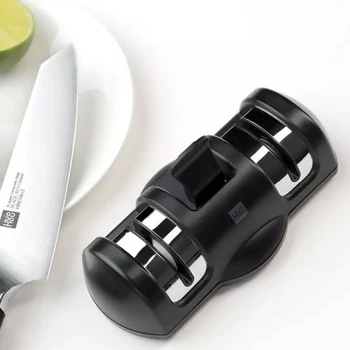 

Hot Sale Portable Knife Sharpener Double Wheel Sharpening Grindstone Grinder Stone with Fixed Suction Cup Kitchen Tools