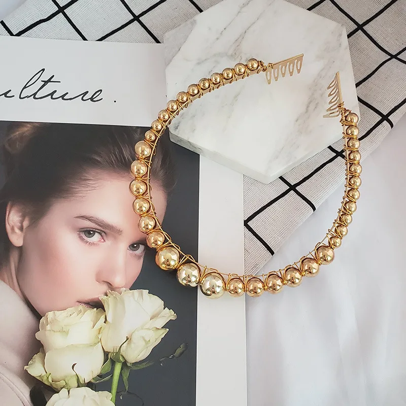 Большой жемчуг, ободок для волос, элегантная повязка на голову, женские головные уборы, милый медведь, ушной обруч для волос, ободок для девочек, аксессуары для волос, ювелирные изделия, хит