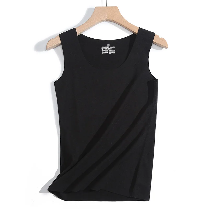 Korean Women Tank Tops Women Cotton Top Plus Size Woman Sleeveless Basic Tanks Tops Woman Stretch Camis Plus Velvet Back Vest