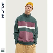 Мужская толстовка с высоким воротником, мужская толстовка с карманом, свободная Мужская Уличная Толстовка 9645W