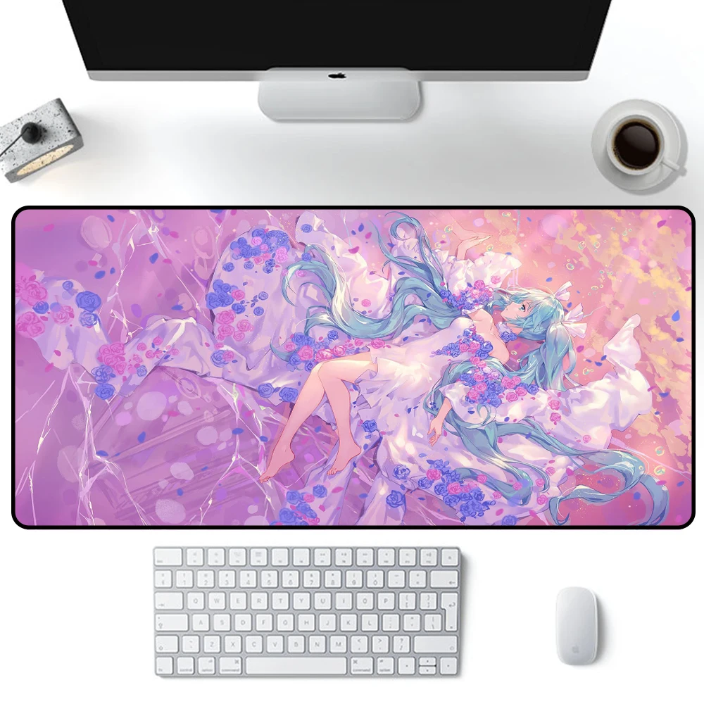 Аниме Мышь коврик ковер Xxl розовый игровые аксессуары Kawaii стол 90x40 ковры Коврики