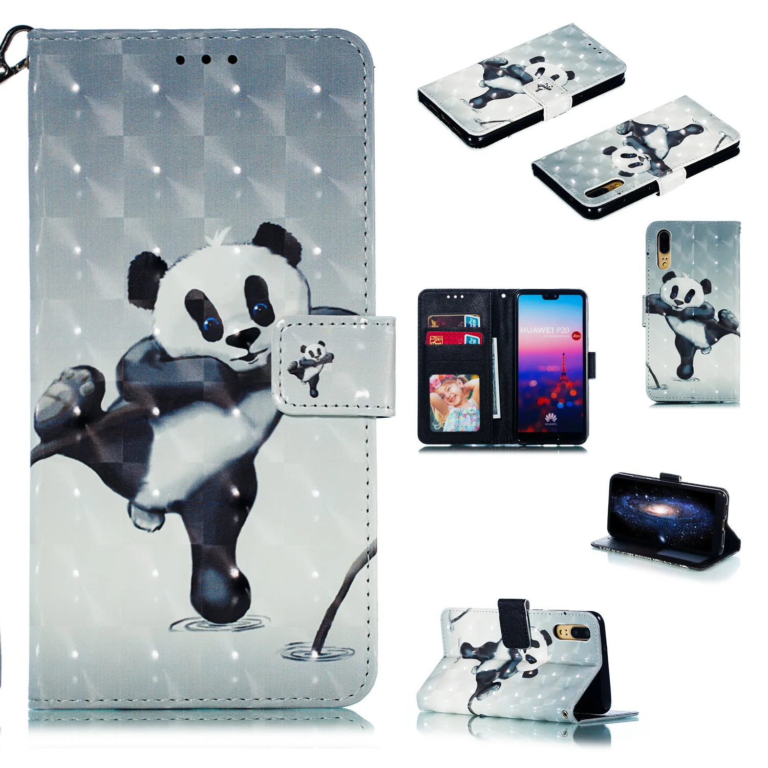 3D кошелек чехол для huawei p20 lite nova3e P20pro P20plus pu кожаный флип-чехол для телефона mate 20 lite mate 20 pro mate 20X чехол