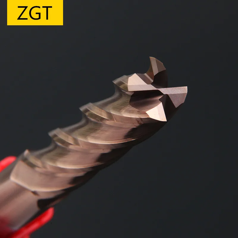 ZGT резки HRC60 4 Флейта сплав карбидная Вольфрамовая сталь фреза Концевая фреза металла резак ЧПУ Инструменты 4 мм 5 мм 6 мм 8 мм 10 мм 12 мм