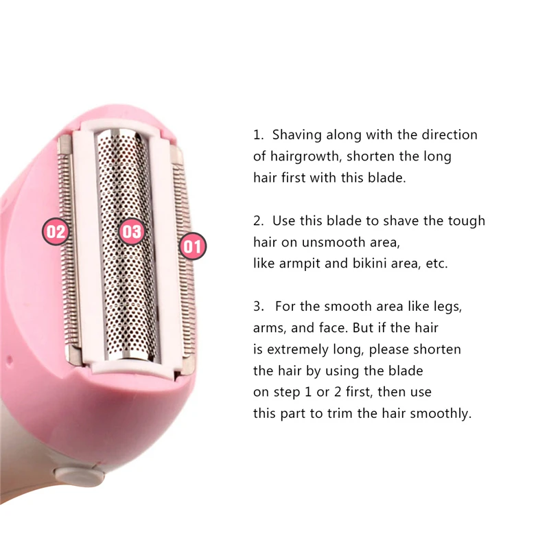 Women Shaver Hair Removal Epilator Shaving Machine Washable Body Bikini Trimmer Female Razor Leg Underarms Depilatory