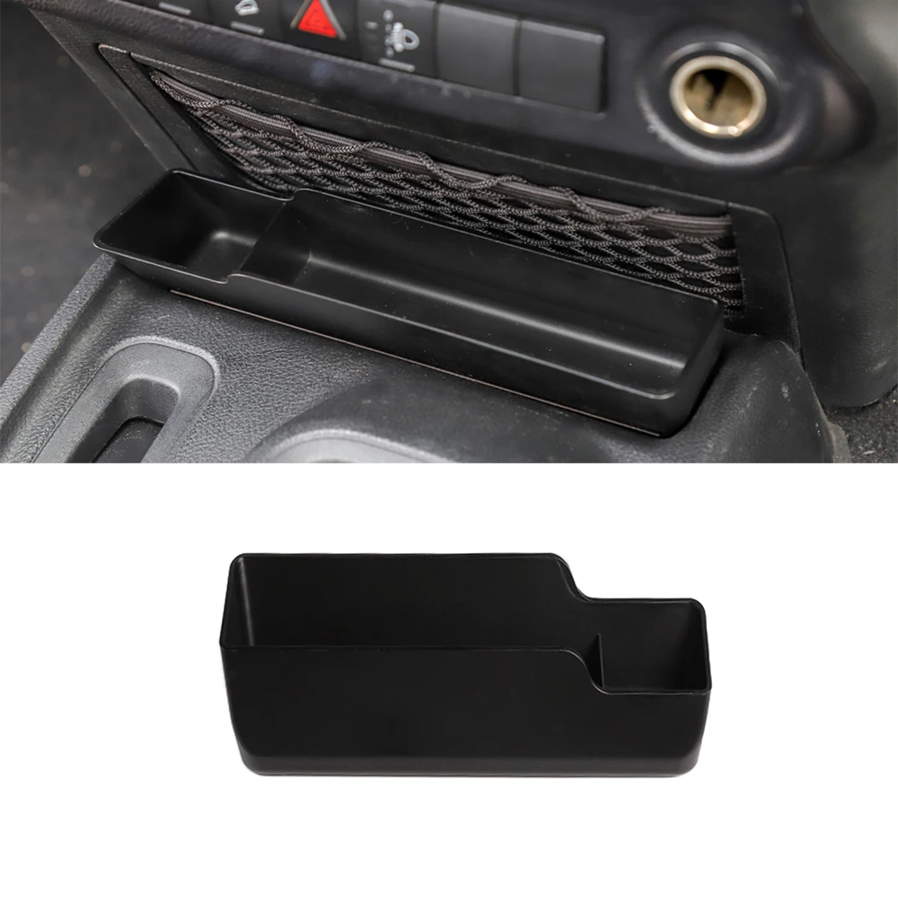 for Jeep Wrangler JK 2011 2012 2013 2014 2015 2016 2017 2/4-Door Gear Shift Front Storage Box Organizer Car Accessory ABS Black