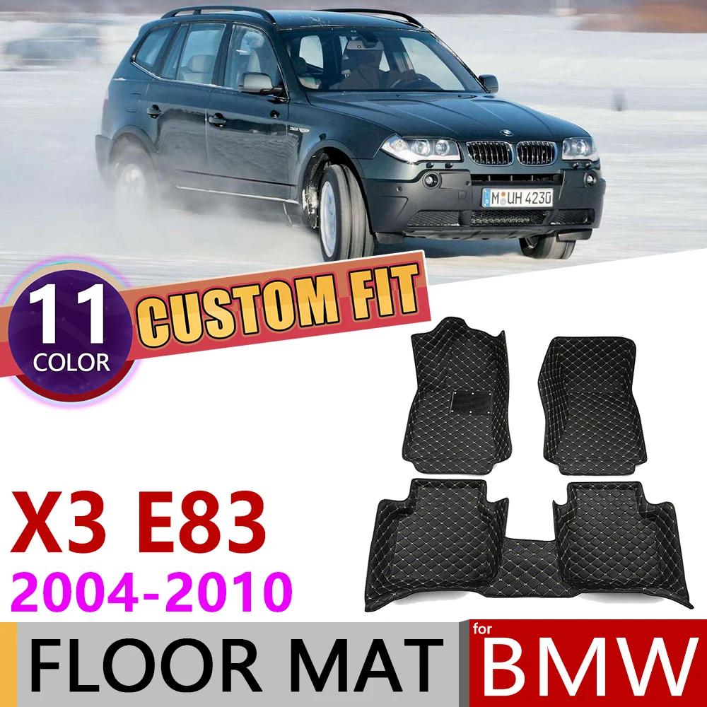 Изготовленные на заказ кожаные автомобильные коврики для BMW X3 E83 2004~ 2010 5 мест Авто коврик для ног коврик ковер автомобильные аксессуары 2005 2006 2007 2008 2009