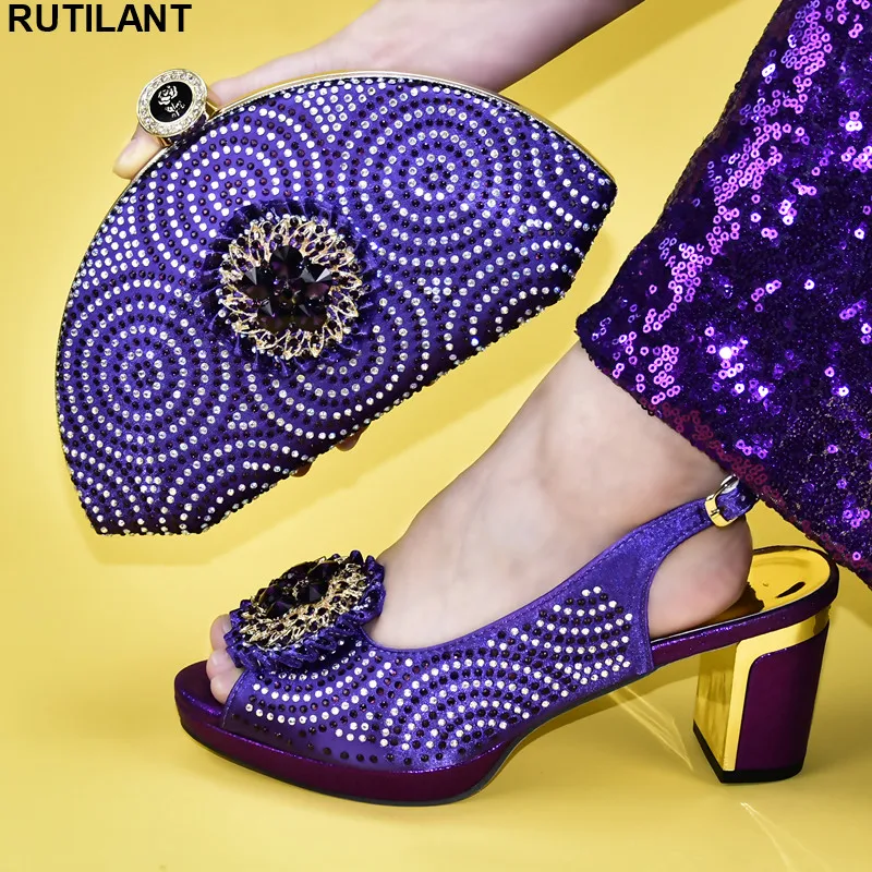 

Bag and Shoe Set Nigeria Party African Wedding Italian Shoe and Bag Sets Ladies Italy High Heels Women Wedding Shoes Elegant