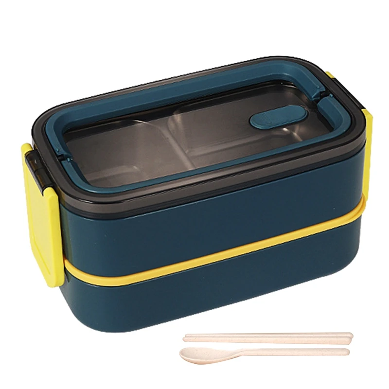 Stainless Steel Multi Function Bento Box For Adults Kids With 2 Layers Lunch Meal Holder | Дом и сад