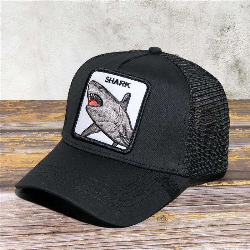 black SHARK Высококачественная бейсбольная Кепка с вышивкой в виде одинокого волка и фермы, модная женская и мужская кепка, Регулируемая Кепка с изображением животных, Черная кепка для папы - Цвет: black SHARK
