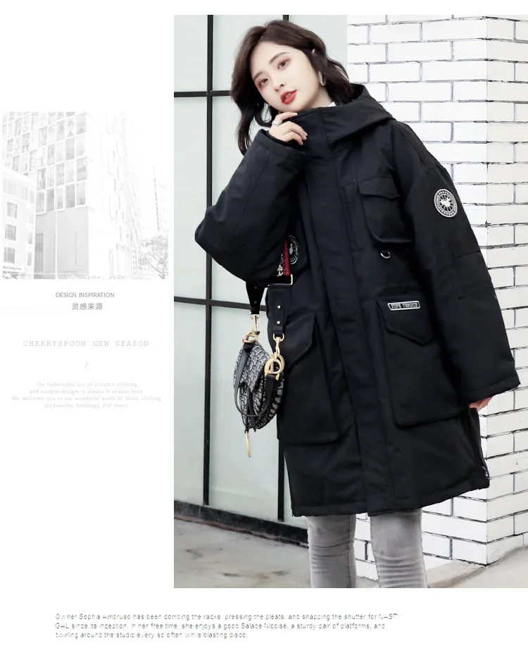 

Photo Shoot 2018 New Style Thick Cotton-padded Clothes Winter Medium-length down Jacket Cotton-padded Clothes Coat Women's Korea