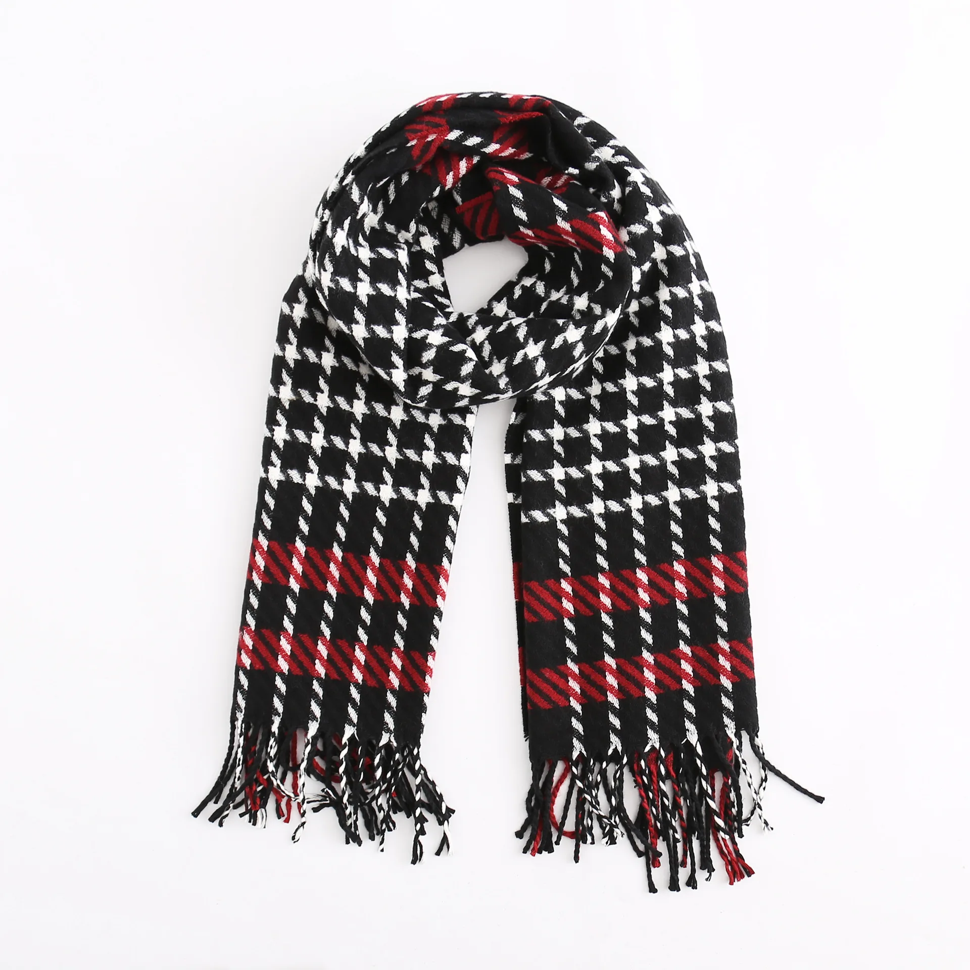Стиль, европейский и американский стиль, Весенняя мода, диагональные полосы, цветная панель, искусственный кашемир, кисточка, шарф, шаль