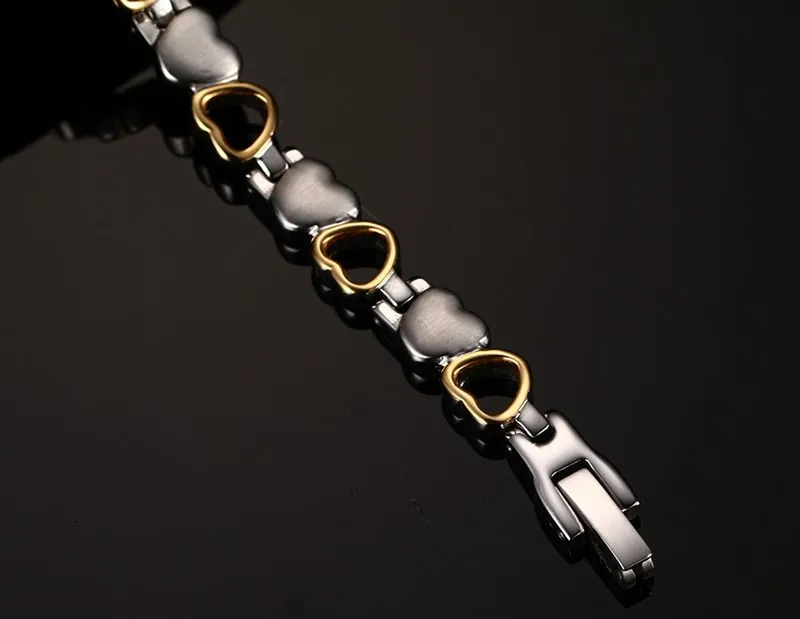Модный Здоровый Магнитный браслет для женщин, дизайн сердца, нержавеющая сталь 316L, элементы заботы о здоровье, браслет, ручная цепочка, ювелирное изделие