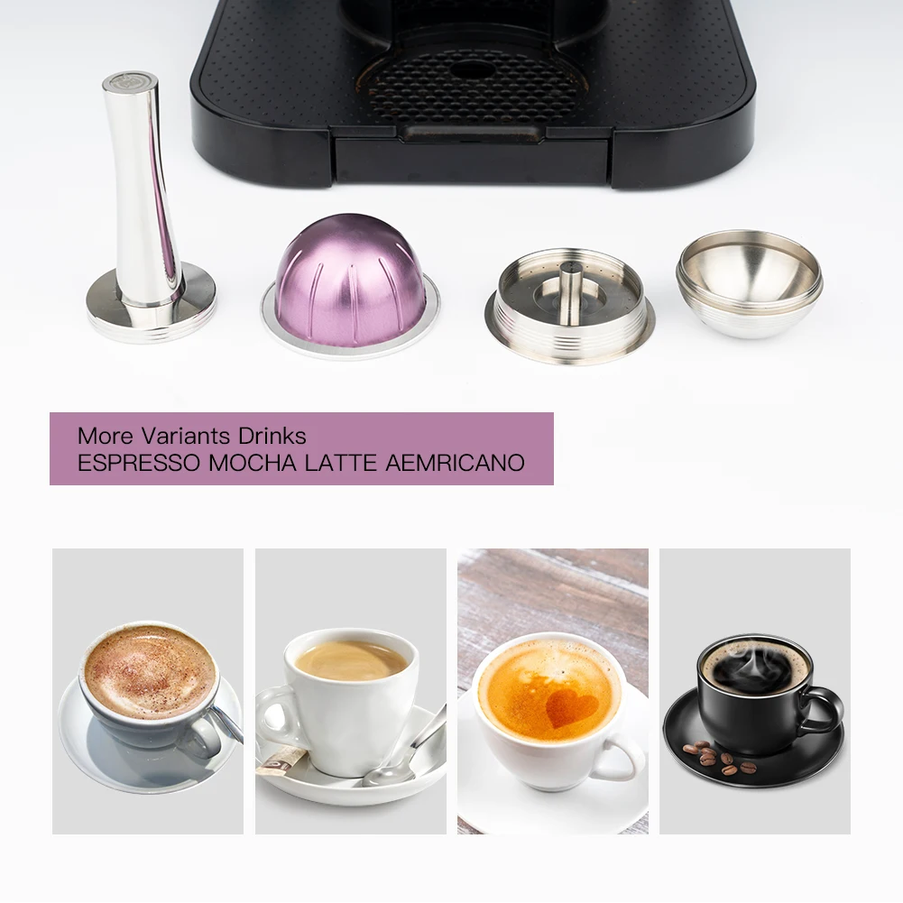 Recafimil Capsula Riutilizzabile Per Nespresso Vertuo Next Filtro Caffè Espresso Vertuolina Barista Accessori Acciaio Pod Grande Tazza