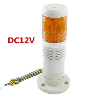

12V DC Industrial Yellow Signal Tower Alarm Warning Light with Buzzer Alarm Appa