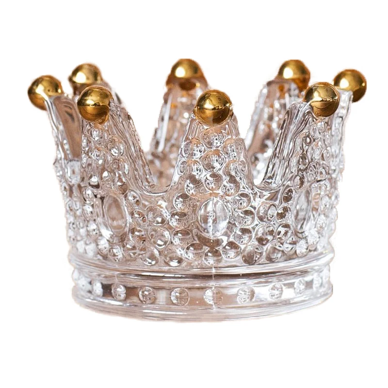 Elegant Clear Crown Glass Tealight Candle Holder European Home Tabletop Decor Crystal Accents Candle Holder Wedding Party Decor Elegant Clear Crown Glass Tealight Candle Holder European Home Tabletop Decor Crystal Accents Candle Holder Wedding Party Decor