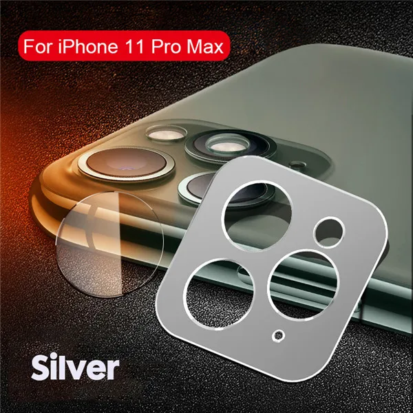 For iP 11 Pro MAX Объектив камеры высокого разрешения металлическое кольцо закаленное стекло на для iPhone 11 11 Pro MAX протектор экрана Защитный Полный стеклянный чехол на для айфон 11 11 Pro Max - Цвет: For iP 11 Pro MAX