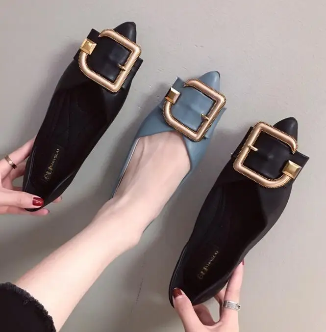 

2019 spring summer New women fashion comfortable pointed toe slip-on casual shoes woman flats loafers