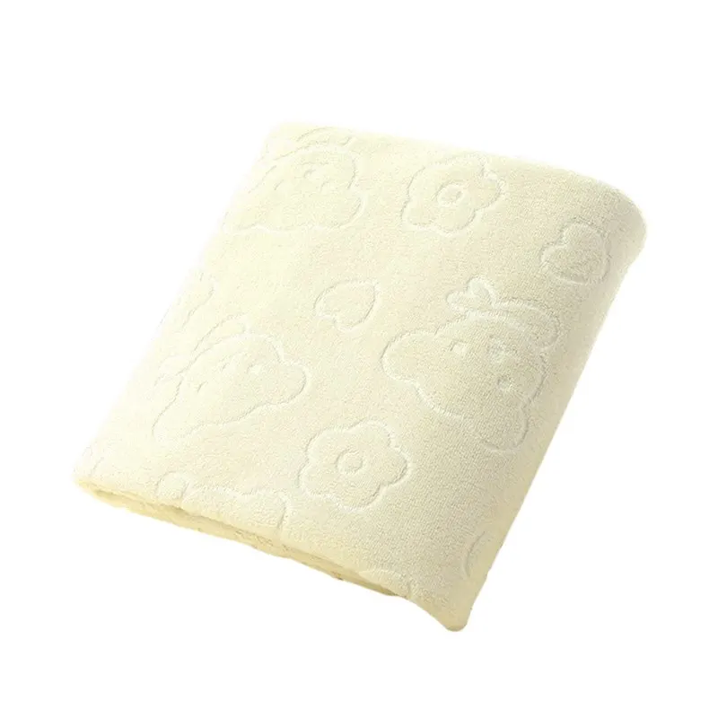 Горячая пляжное полотенце с принтом медведя однотонные банные полотенца из микрофибры прямоугольное полотенце для ванной комнаты моющийся Декор 70*140 см - Цвет: Цвет: желтый