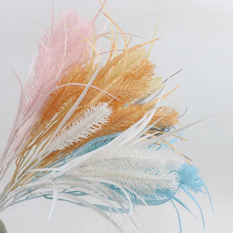 

10pcs Hairy Grass Artificial Flowers Fake Grass for Wedding Bridal Hands Holding Flower Home Garden Decoration Flower