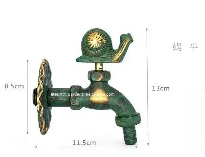 outdoor garden faucet animal shape Bibcock antique brass Fat cat tap for washing mop/Garden watering Animal faucet - Цвет: 6