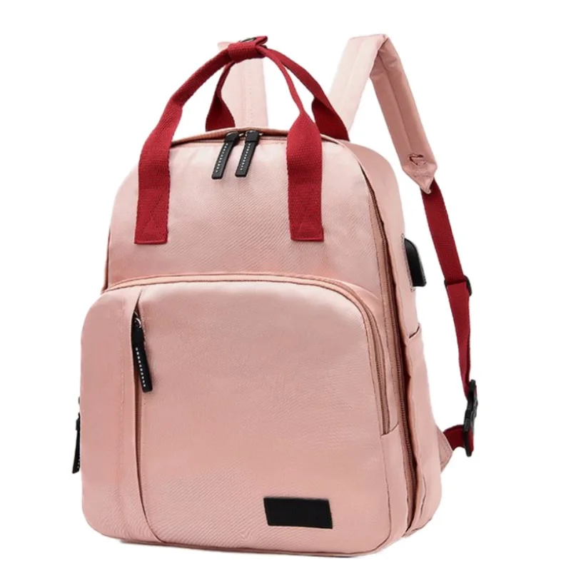 Водонепроницаемый дорожный подгузник рюкзак для мамы большой емкости сумка с двойным плечом модные студенческие сумки с usb-портом для зарядки - Цвет: Черный