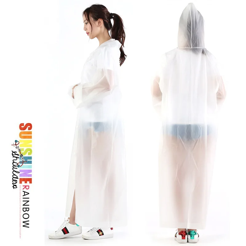 Eva Non-Disposable Raincoat for Both Men And Women Thick Jelly Glue Adult Raincoat Outdoor Travel Mountain Climbing Poncho