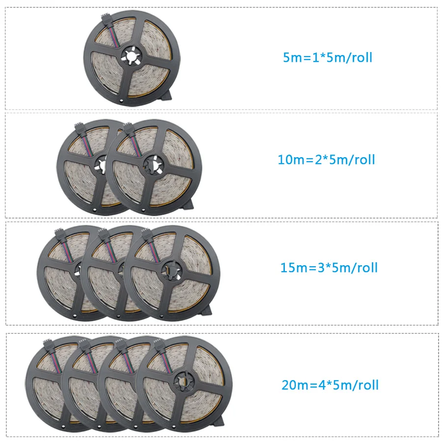 Tira de luces LED con Bluetooth, cinta de luz led RGB SMD 5050 2835, de longitud 5M 10M 15M, con diodo de corriente DC12V 60LED/M y adaptador