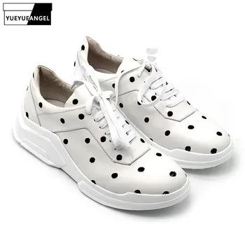 

Autumn Mens Shoes Genuine Leather Black White Lace Up Thick Platform Shoes Adult Male Tennis Casual Man Sneakers Plus Size US 12