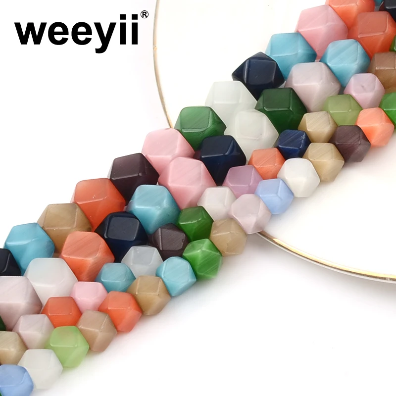 

Natural Colorful Polyhedral Opal Beads For Jewelry Making Bracelet Diy Material Loose Faceted Spacer Glass Beads Accessories