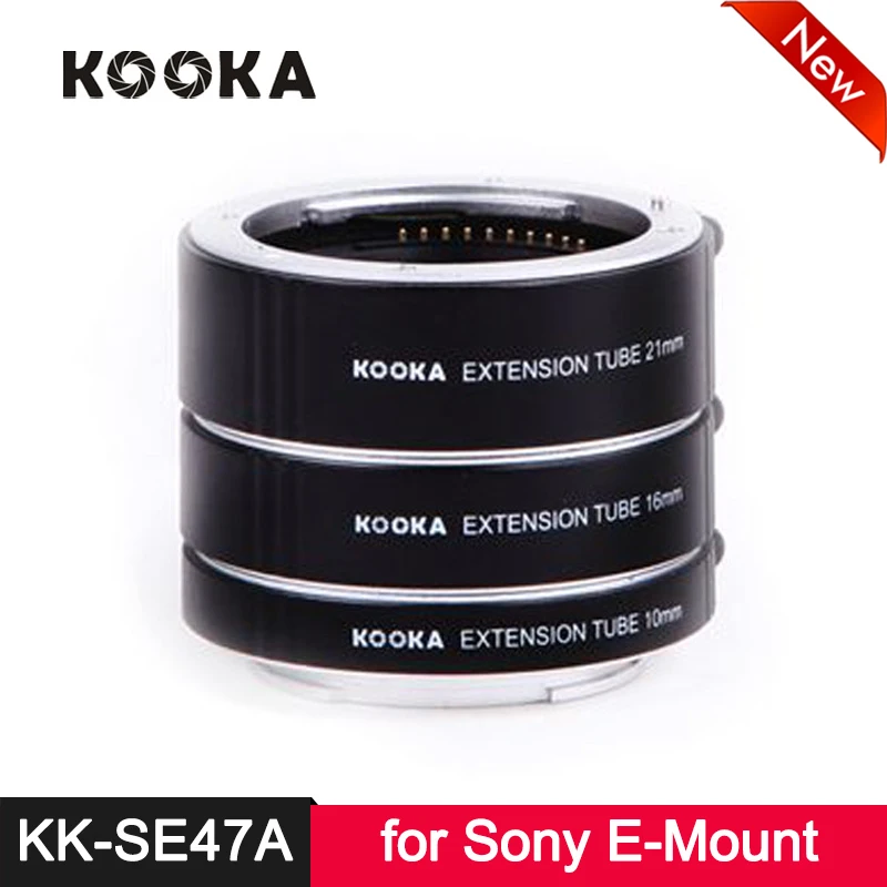 

Kooka KK-SE47A Metal Extension Tube Set Aluminium Alloy TTL Exposure for Sony E-Mount E Mount Mirrorless DSLR SLR Camera Lens