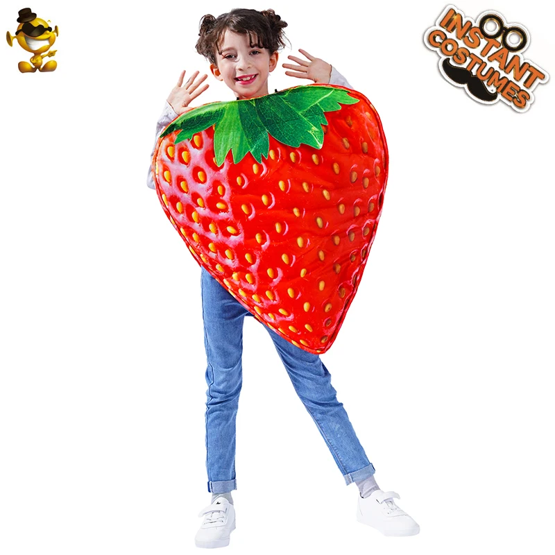 Strawberry Costume Ladies Mens Unisex Novelty Fruit Funny Party Fancy Dress