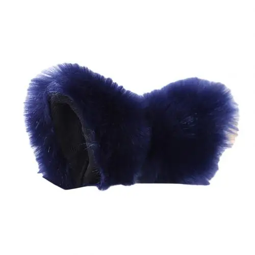 Dark Blue Black Новинка, 1 пара, кошачьи ушки, заколка для волос, косплей, вечерние, Лисий, длинный мех, костюм, заколка для волос, подарок на Хэллоуин, аксессуары для волос, вечерние, Neko, кошачьи ушки, платье - Цвет: Dark Blue Black