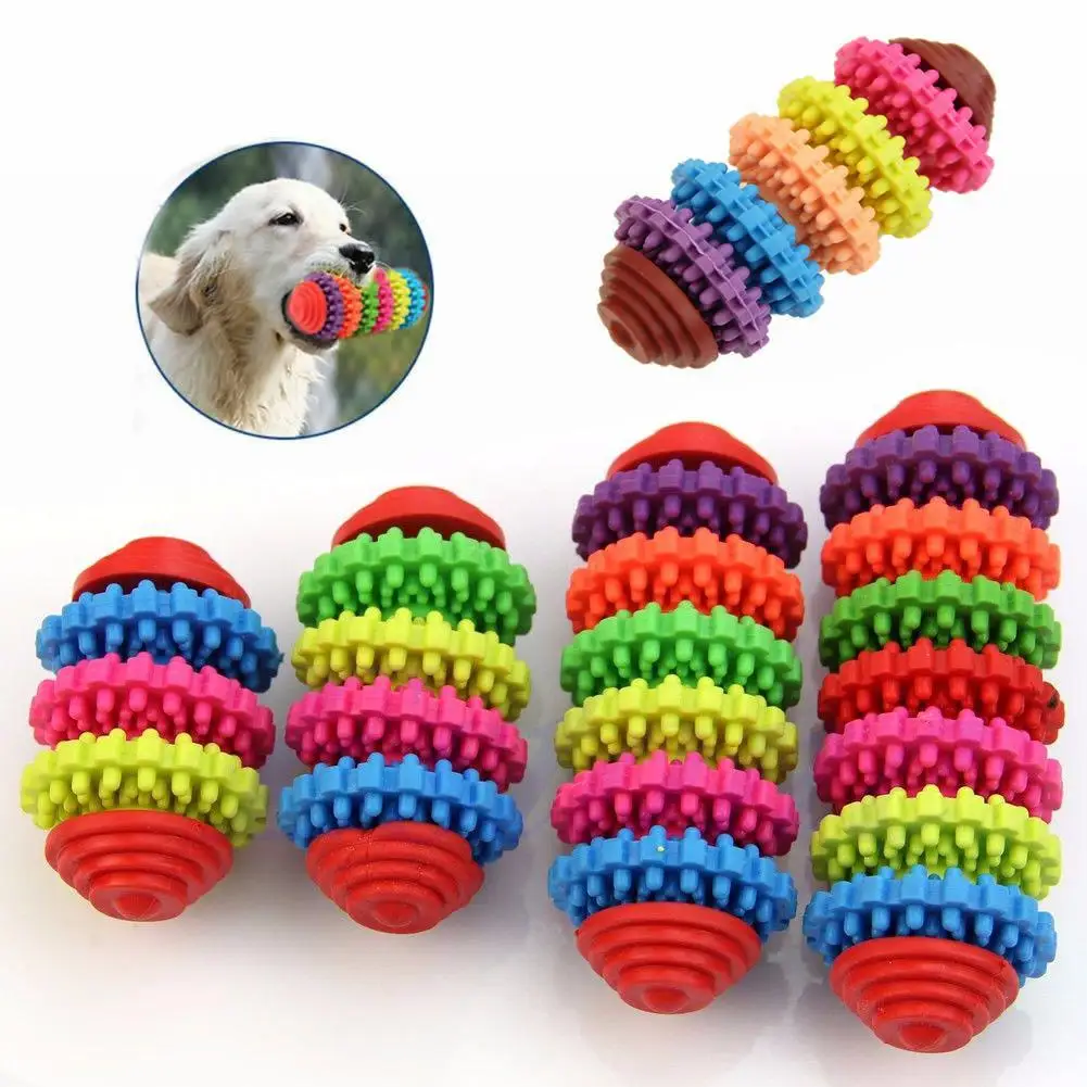 Colorful Rubber Pet Dog Puppy Dental Teething Healthy Teeth Gum Chewing Toy | Дом и сад