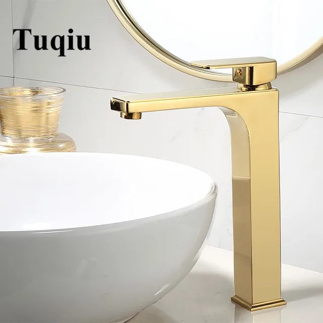 ก๊อกน้ําอ่างล้างหน้าทองก๊อกน้ําห้องน้ําเดี่ยวอ่างล้างหน้าแตะทองเหลืองอ่างล้างหน้าก๊อกน้ําอ่างล้างจานห้องน้ําทองเหลืองอ่างล้างจาน Water Crane 1