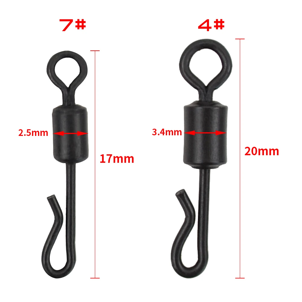 Carp Fishing Swivels Quick Change Stainless Steel for Carp Fishing Rig Accessories Terminal Tackle AE007 20 piece fishing swivels fishing accessories fishing tackle