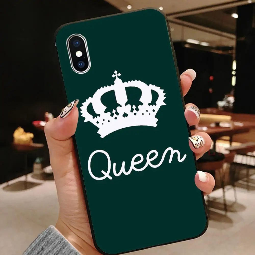 Мягкий силиконовый чехол для apple iphone se 5s 5 6 6s 7 plus 8 x xr xs max 8plus king queen матовый из