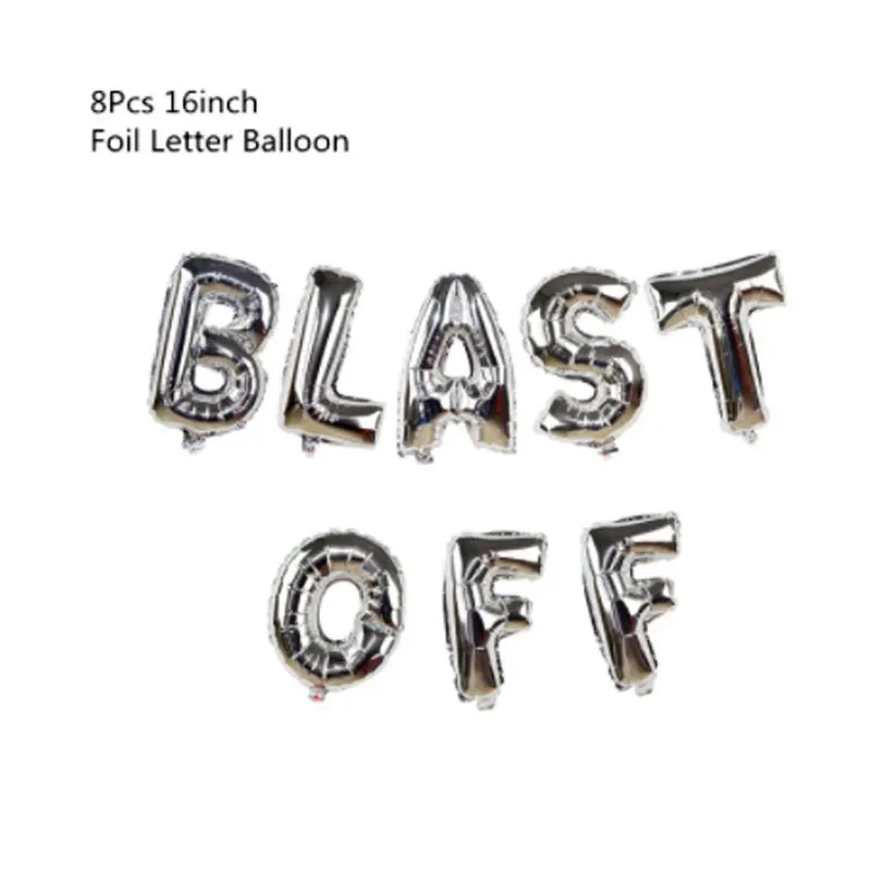 balloon New space theme party astronaut rocket ship aluminum foil balloon Galaxy / sun plate paper cup straws birthday theme party - Цвет: balloon