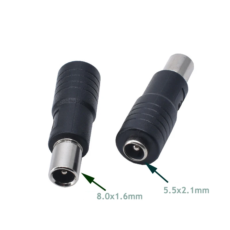 DC Power Adapter 8.0*1.6/8.0x1.6mm Male to 5.5x2.1mm Female For Xiaomi Laptop Balance Scooter Charging Jack Plug