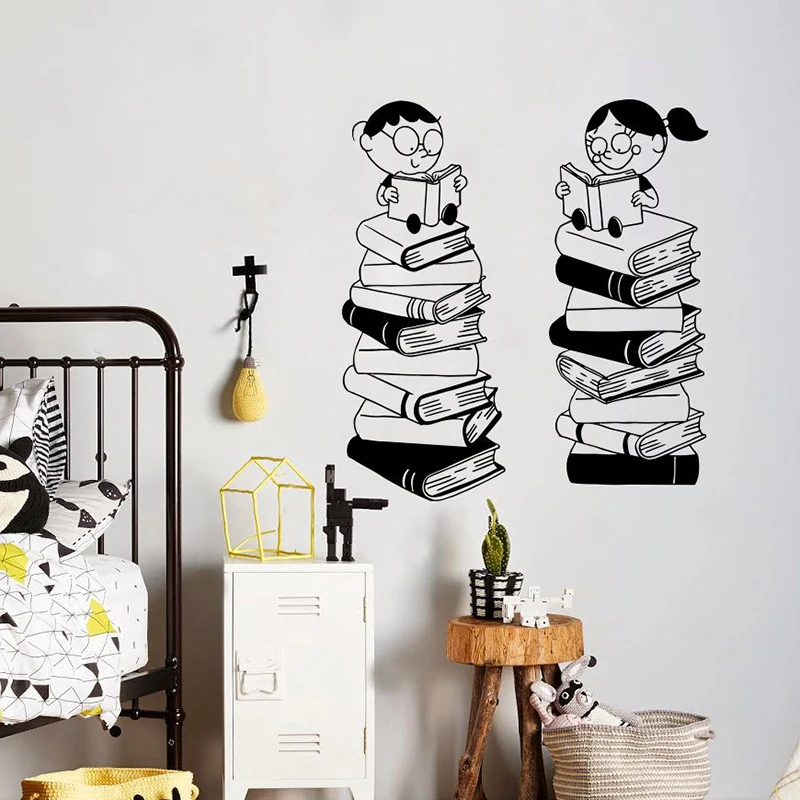 Classroom Book Wall Decal Vinyl Sticker Library School Art Living Room Bedroom Kids Decor Mural Home Decoration LW466 | Дом и сад