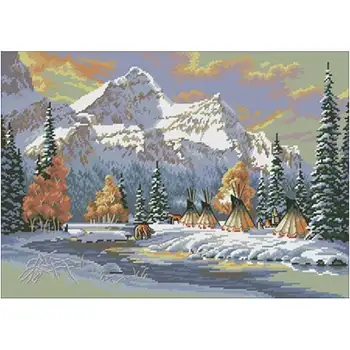 

Early Winter Snow patterns Counted Cross Stitch 11CT 14CT DIY Chinese Cross Stitch Kits Embroidery Needlework Sets