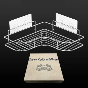 

1PC Corner Shelf Stainless Steel Punch Free Hanging Floating Shelf Corner Organizer for Kitchen