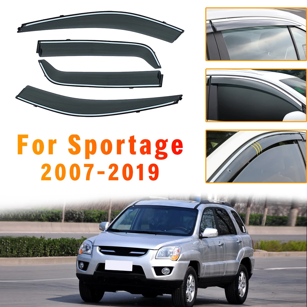 Для KIA SPORTAGE дыма окна автомобиля козырек от солнца Дождь гвардии Обтекатели 2007 2008 2009 2010 2011 2012 2013- 4 шт