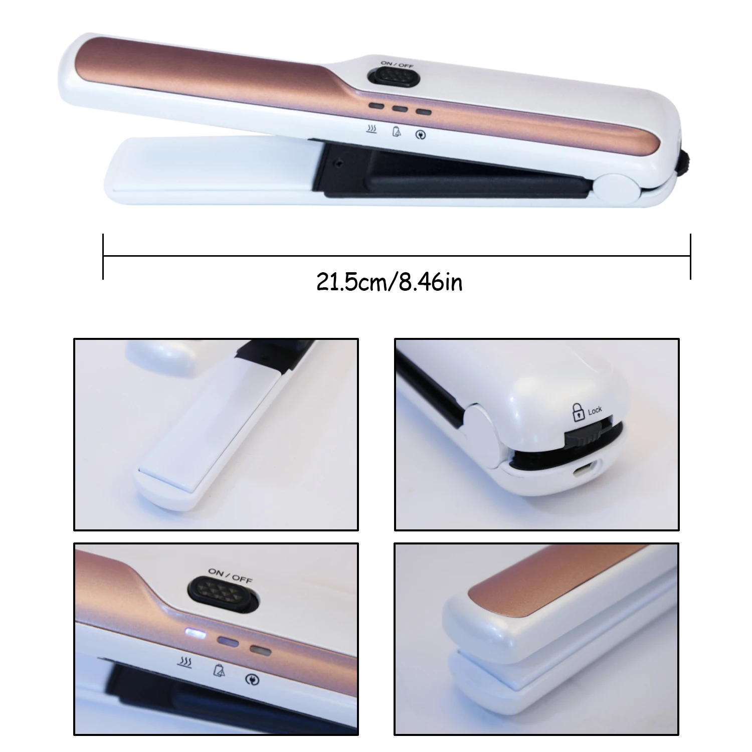 Description Picture 4 of itemProfessional Hair Straightener Wireless Usb Straighteners Mini Ceramics Portable Flat Iron Hair Styler Curler Comb for Travel