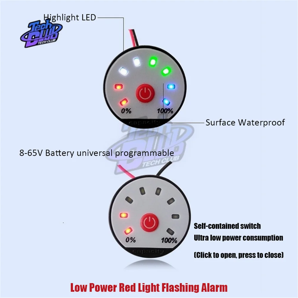 Свинцово-кислотная литиевая батарея Capacity12V 24 В светодиодный индикатор уровня мощности Дисплей метр тестер для автомобиля мотоцикла бытовой