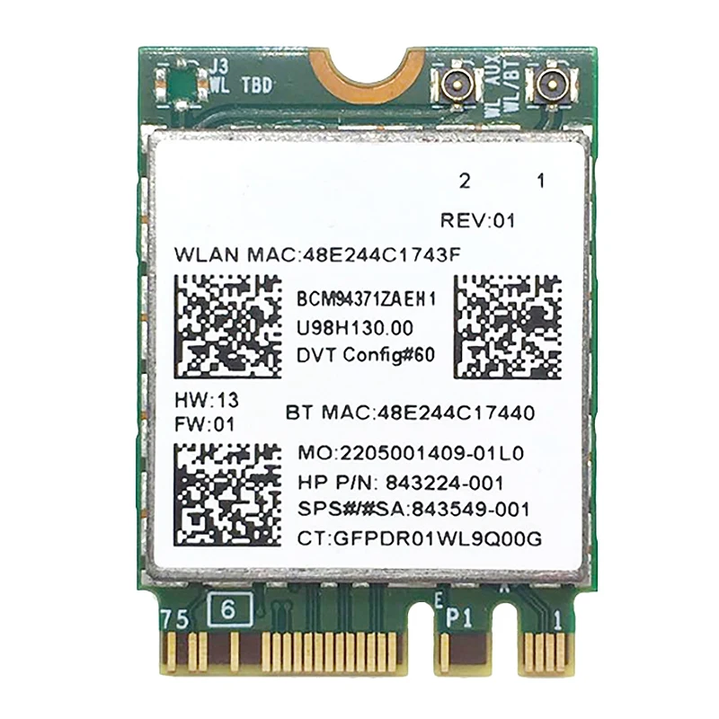 HOT-for Broadcom BCM94371 Wireless Network Card 5G/2.4G Dual-Band Bluetooth 4.1 Desktop Notebook Wireless Wifi Module 